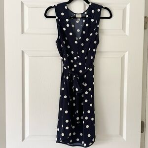 A New Day Navy and White Polka Dot Midi Dress